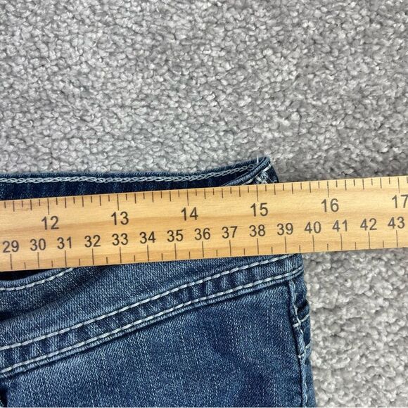 Wallflower Feisty Curvy Jeans Women's 11 Blue Bootcut Low Rise Dark Wash Stretch - Picture 6 of 10